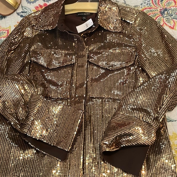 Banana Republic ulla sequin top gold S disco western lux - Picture 1 of 4